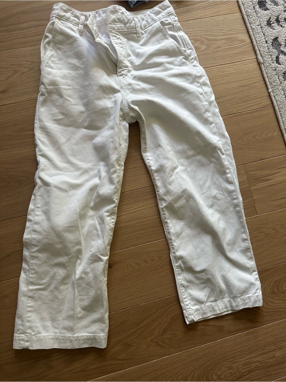 White Casual Cotton Pants